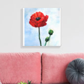 Blume mit rotem Mohn Leinwanddruck (Insitu (Wohnzimmer))