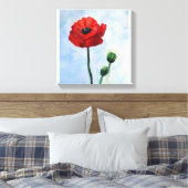 Blume mit rotem Mohn Leinwanddruck (Insitu (Schlafzimmer))