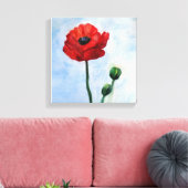 Blume mit rotem Mohn Leinwanddruck (Insitu (Wohnzimmer))