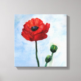Blume mit rotem Mohn Leinwanddruck