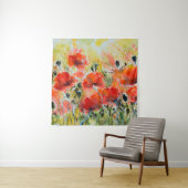 Blume mit rotem Mohn mit Wasserfarbe. Blume Wandteppich (Beispiel)