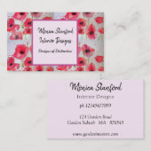 Blume mit rotem Mohn Wasserfarben Visitenkarte (Vorne/Hinten)