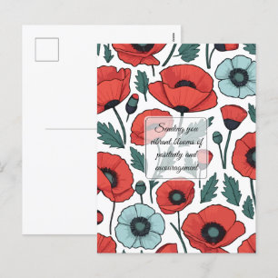 Blume mit rotem Mohnblumen Feiertagspostkarte