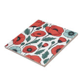 Blume mit rotem Mohnblumen Fliese (Seite)