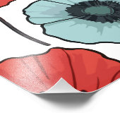 Blume mit rotem Mohnblumen Fotodruck (Ecke)
