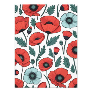 Blume mit rotem Mohnblumen Fotodruck