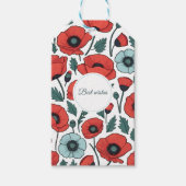 Blume mit rotem Mohnblumen Geschenkanhänger (Vorderseite)