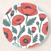 Blume mit rotem Mohnblumen Getränkeuntersetzer (Vorne)
