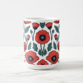 Blume mit rotem Mohnblumen Kaffeetasse (Mittel)