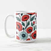 Blume mit rotem Mohnblumen Kaffeetasse (Links)