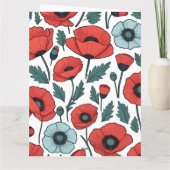 Blume mit rotem Mohnblumen Karte (Rückseite)