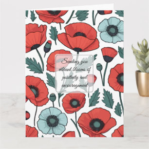 Blume mit rotem Mohnblumen Karte