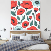 Blume mit rotem Mohnblumen Leinwanddruck (Insitu (Schlafzimmer))