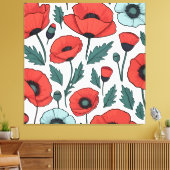 Blume mit rotem Mohnblumen Leinwanddruck (Insitu (Wohnzimmer))