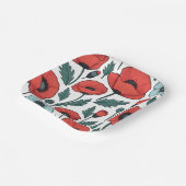 Blume mit rotem Mohnblumen Pappteller (Gewinkelt)