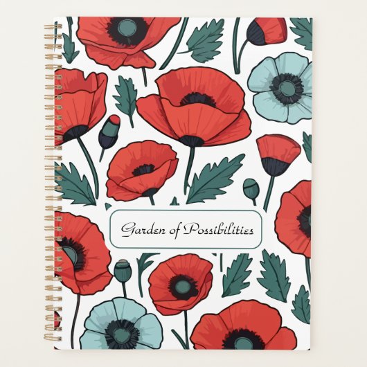 Blume mit rotem Mohnblumen Planer (Vorderseite)