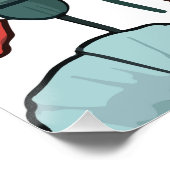 Blume mit rotem Mohnblumen Poster (Ecke)