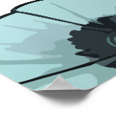 Blume mit rotem Mohnblumen Poster (Ecke)