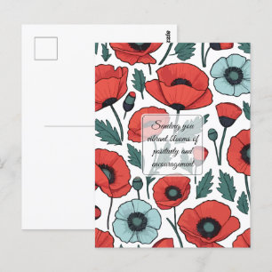 Blume mit rotem Mohnblumen Postkarte