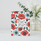 Blume mit rotem Mohnblumen Postkarte (Stehend Vorderseite)