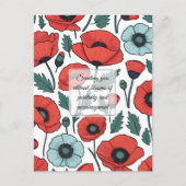 Blume mit rotem Mohnblumen Postkarte (Vorderseite)
