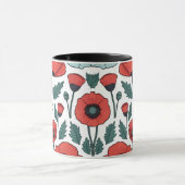 Blume mit rotem Mohnblumen Tasse (Zentrum)