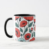 Blume mit rotem Mohnblumen Tasse (Links)