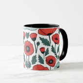 Blume mit rotem Mohnblumen Tasse (VorderseiteRechts)