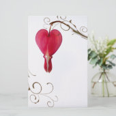 Blume mit roten Blutungen Briefpapier (Stehend Vorderseite)