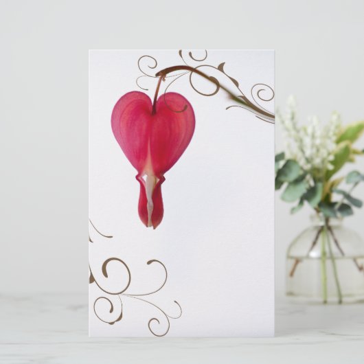 Blume mit roten Blutungen Briefpapier (Stehend Vorderseite)
