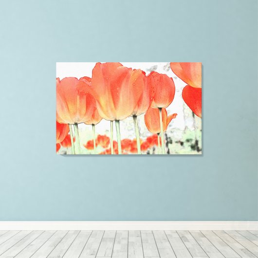 Blume mit roten Tulpen Leinwanddruck (Insitu (Holzboden))