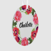 Blume mit roten und rosa Wasserfarben - Gestaltung Ornament (Vorderseite)