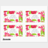 Blume mit roten Wasserfarben Rechteckiger Aufkleber (Blatt)