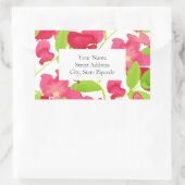 Blume mit roten Wasserfarben Rechteckiger Aufkleber (Tasche)