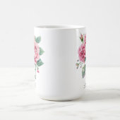 Blume mit Roter Robe mit einem eleganten Monogramm Kaffeetasse (Mittel)