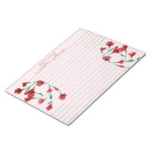 Blume mit roter Wasserfarbe Personalisiert Notizblock (angewinkelt)