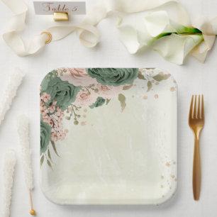 Blume mit Salbei Pappteller