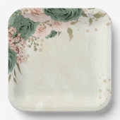 Blume mit Salbei Pappteller (Vorderseite)