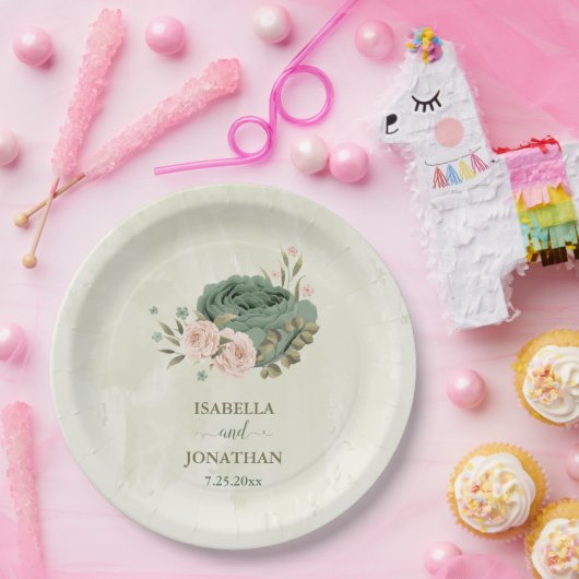 Blume mit Salbei Pappteller (Party)