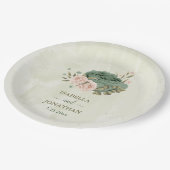 Blume mit Salbei Pappteller (Schrägansicht)