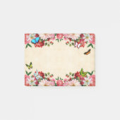 Blume mit Schmetterlingen Post-it Klebezettel (Vorderseite)