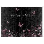 Blume mit Schmetterlingen Schneidebrett (Vorderseite)