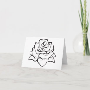 Blume mit Schwarz und Weiß - Hallo, Liebe Dankeskarte