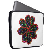 Blume mit schwarzem Glitzer - Laptop-Sieb Laptopschutzhülle (Vorne Rechts)