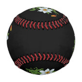 Blume mit schwarzem Hintergrund Baseball (Vorderseite)