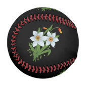 Blume mit schwarzem Hintergrund Baseball (Vorderseite Links)