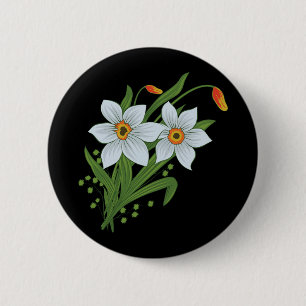 Blume mit schwarzem Hintergrund Button