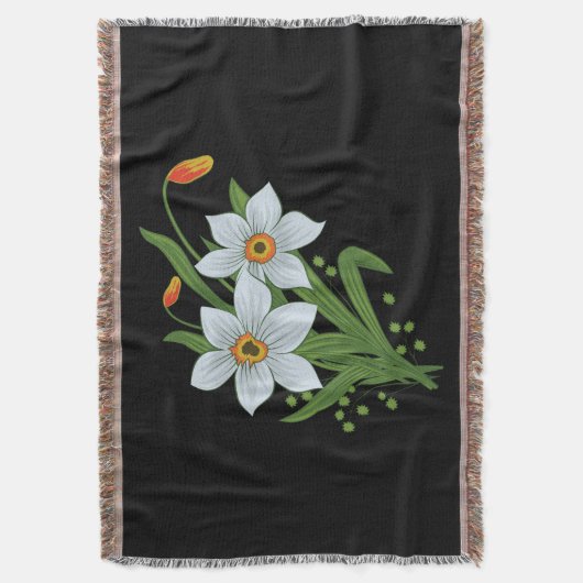 Blume mit schwarzem Hintergrund Decke (Vorderseite Vertikal)