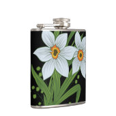 Blume mit schwarzem Hintergrund Flachmann (Rechts)