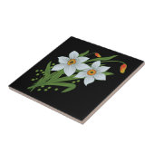 Blume mit schwarzem Hintergrund Fliese (Seite)